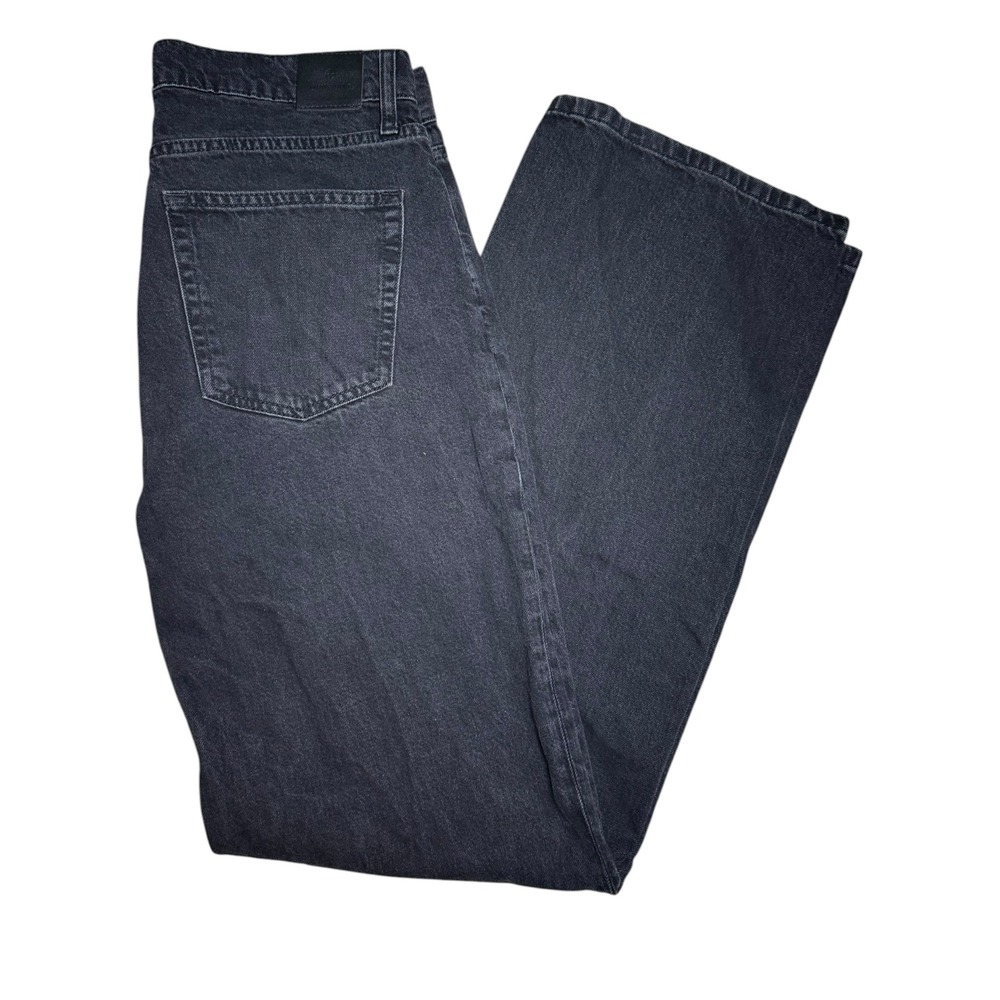 Anine Bing Vintage Black Wash Hugh Jean Wide Leg High Rise Denim Size 30